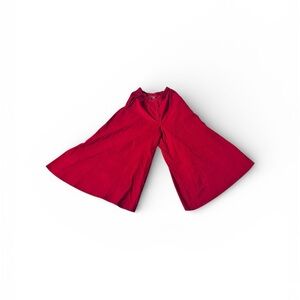 Vibrant Red Wide-Leg/Gaucho Pants - thin corduroy - size 8 - b.b. chip